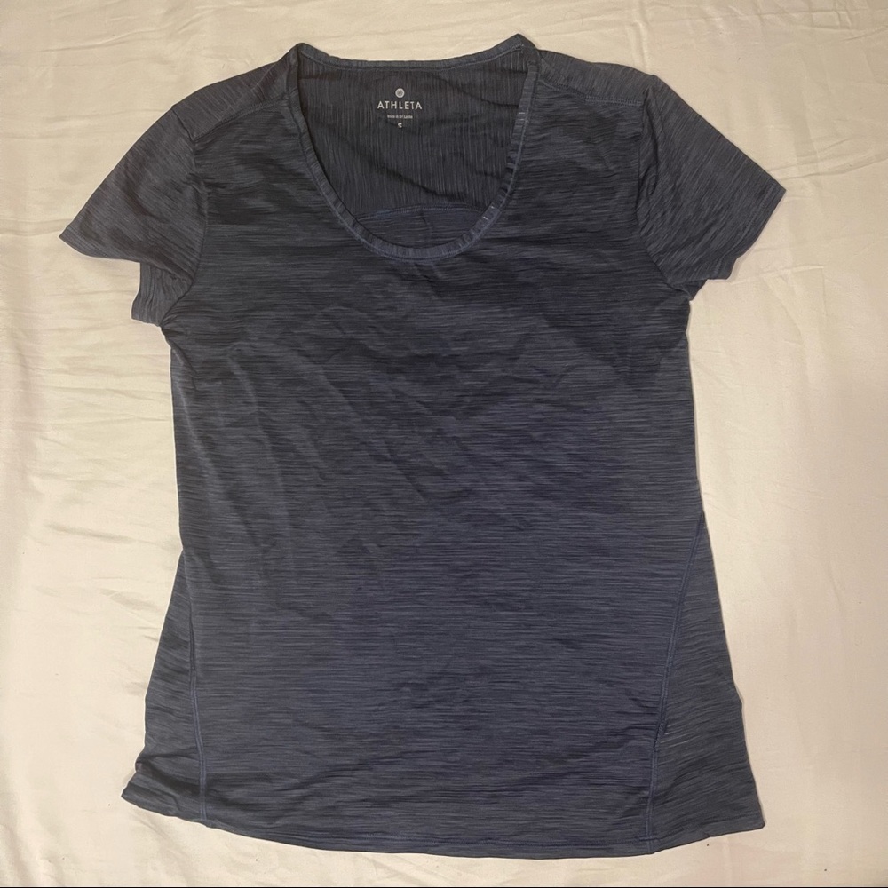 Blue Athletha Workout Short Sleeve Top